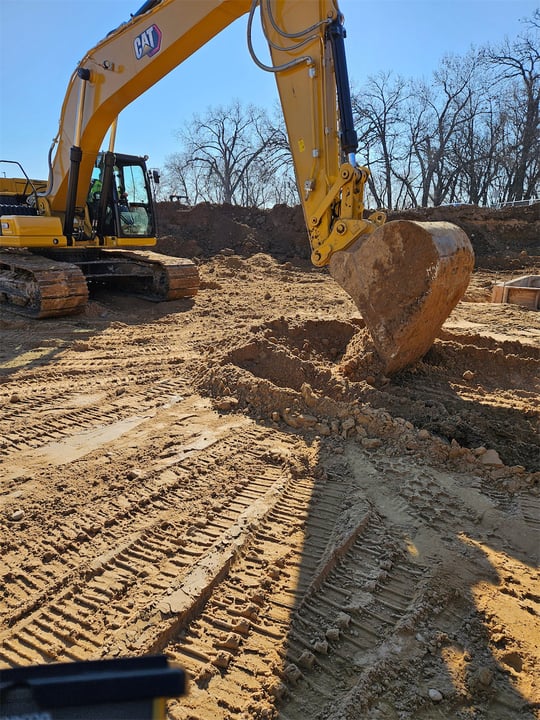 Heavy machinery working on demolition site