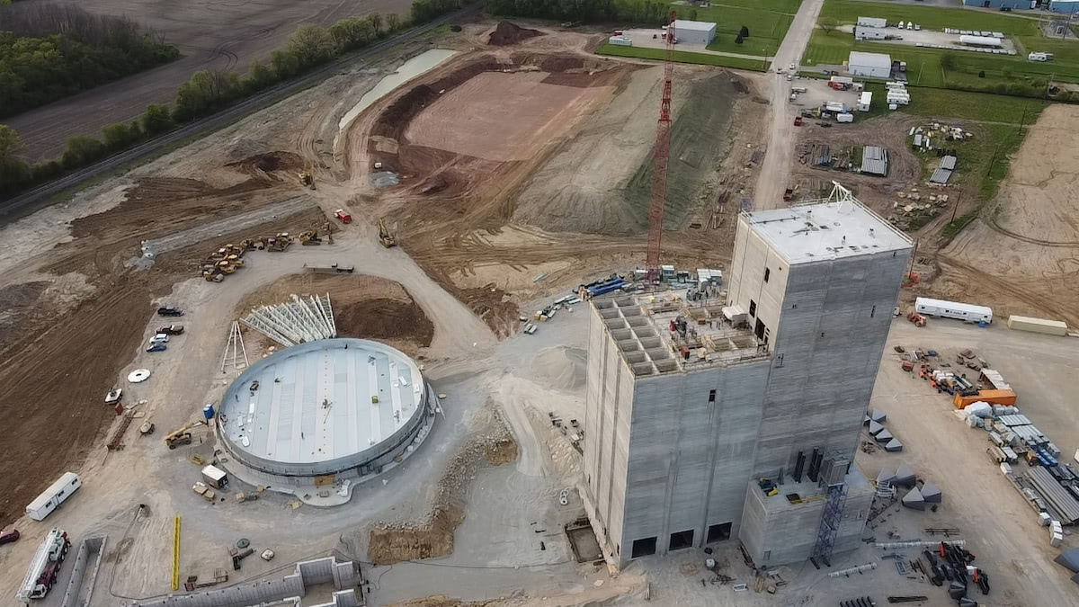 overhead shot of a construction site