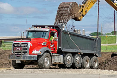 Truck being loaded with dirt